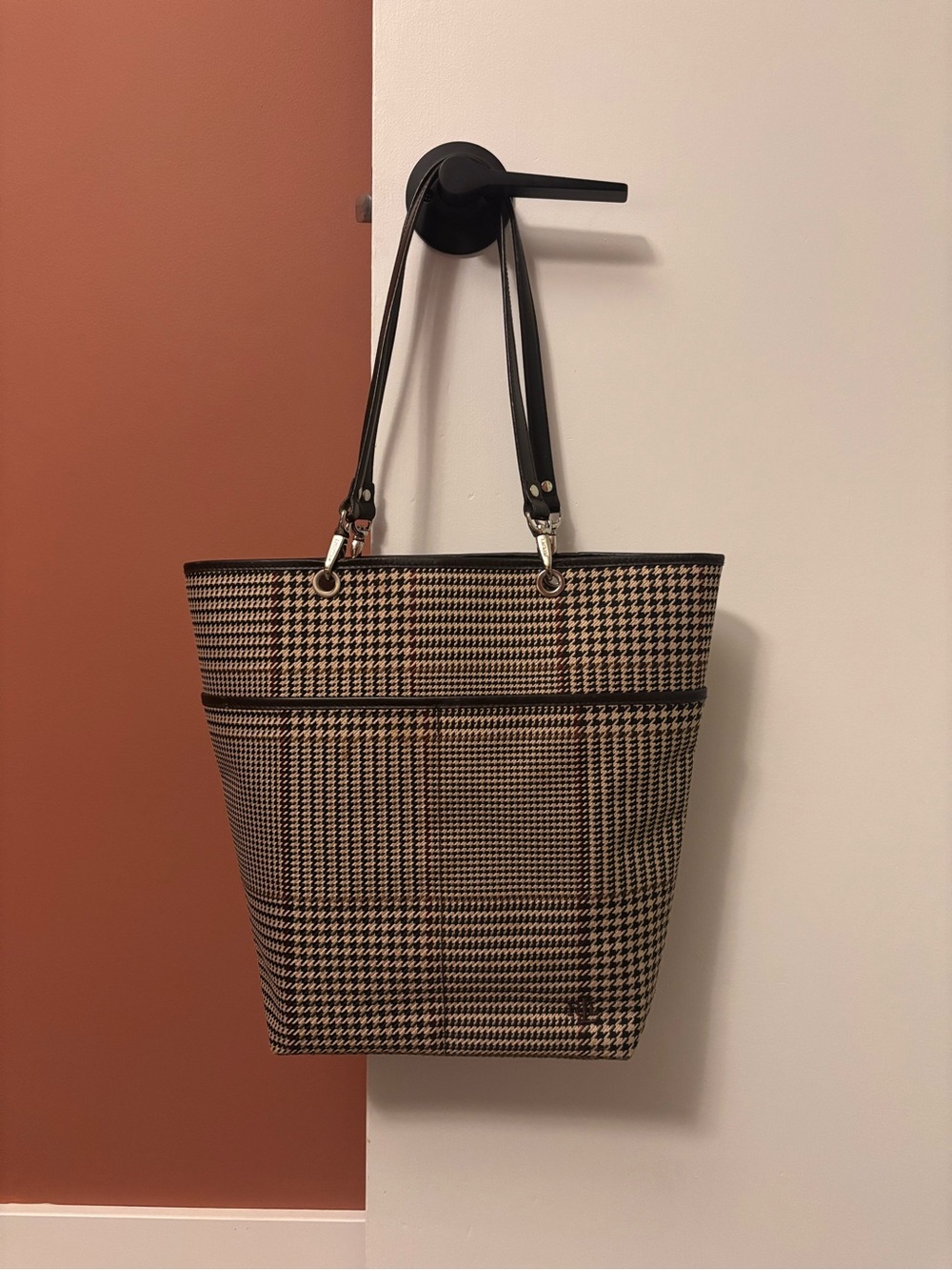 Ralph Lauren Classic Houndstooth Tote Bag